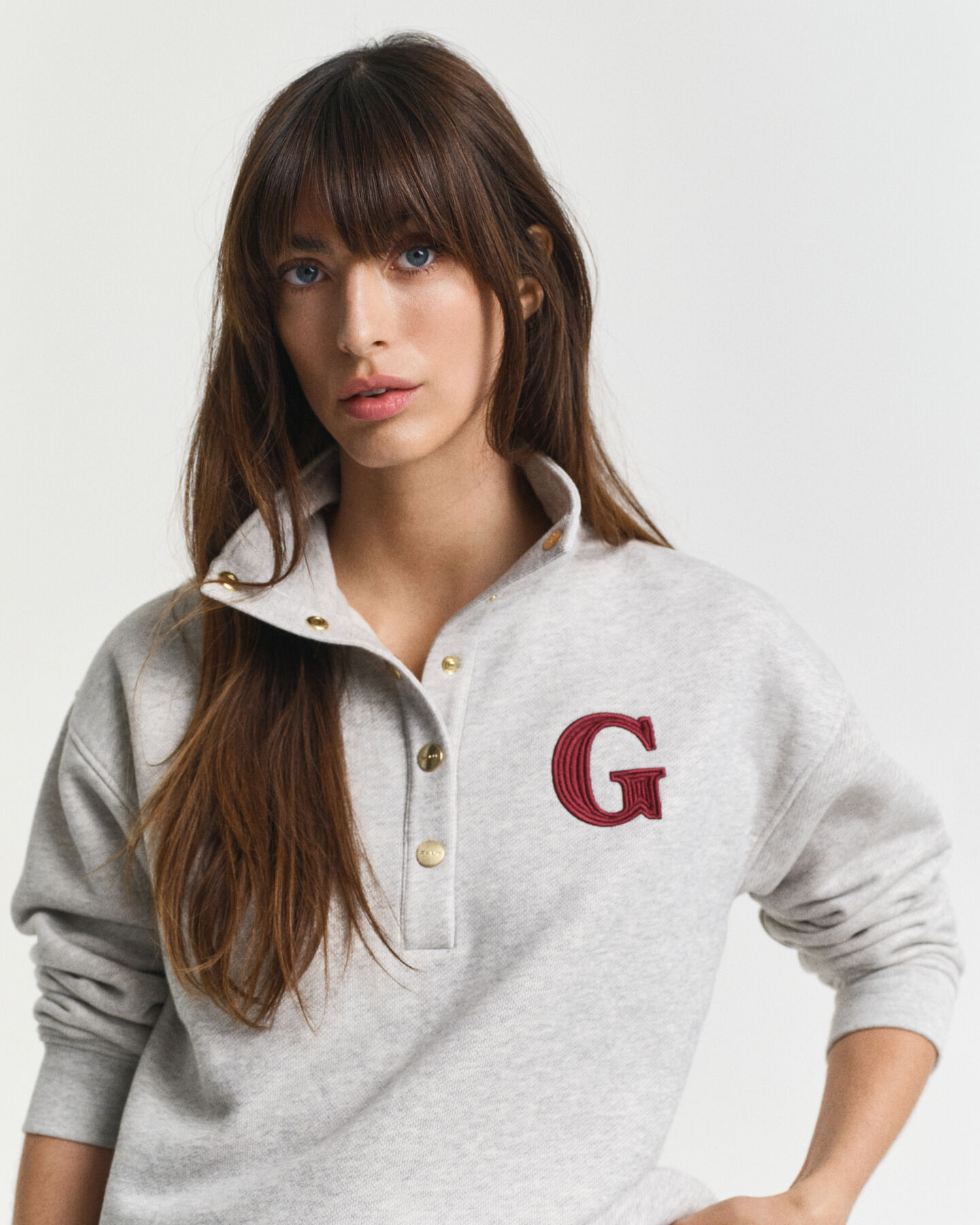 Sudadera G-Badge con media botonadura