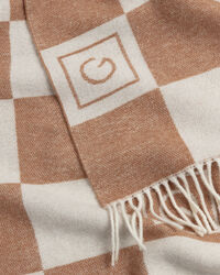 Bufanda de lana a cuadros en el mismo tono