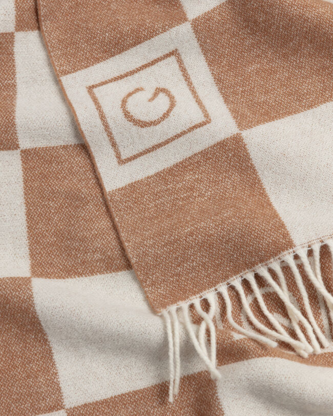 Bufanda de lana a cuadros en el mismo tono