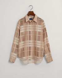 Camisa Regular Fit de seda a cuadros