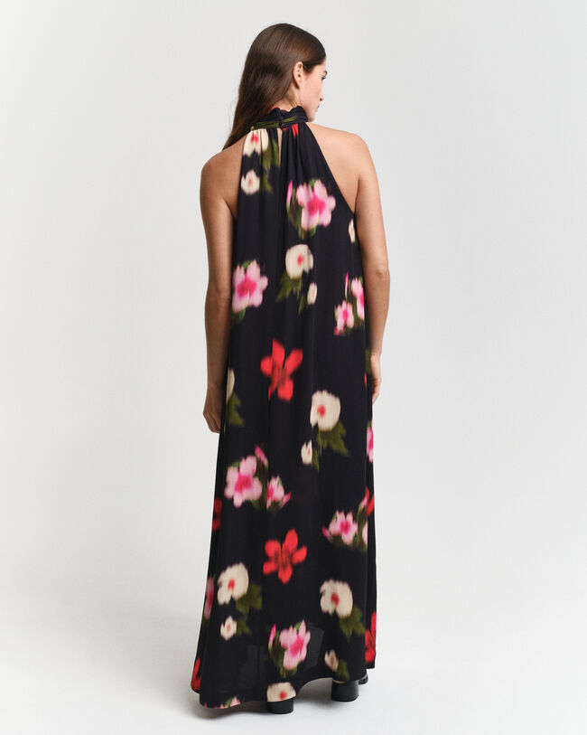 Vestido con cuello halter y estampado floral