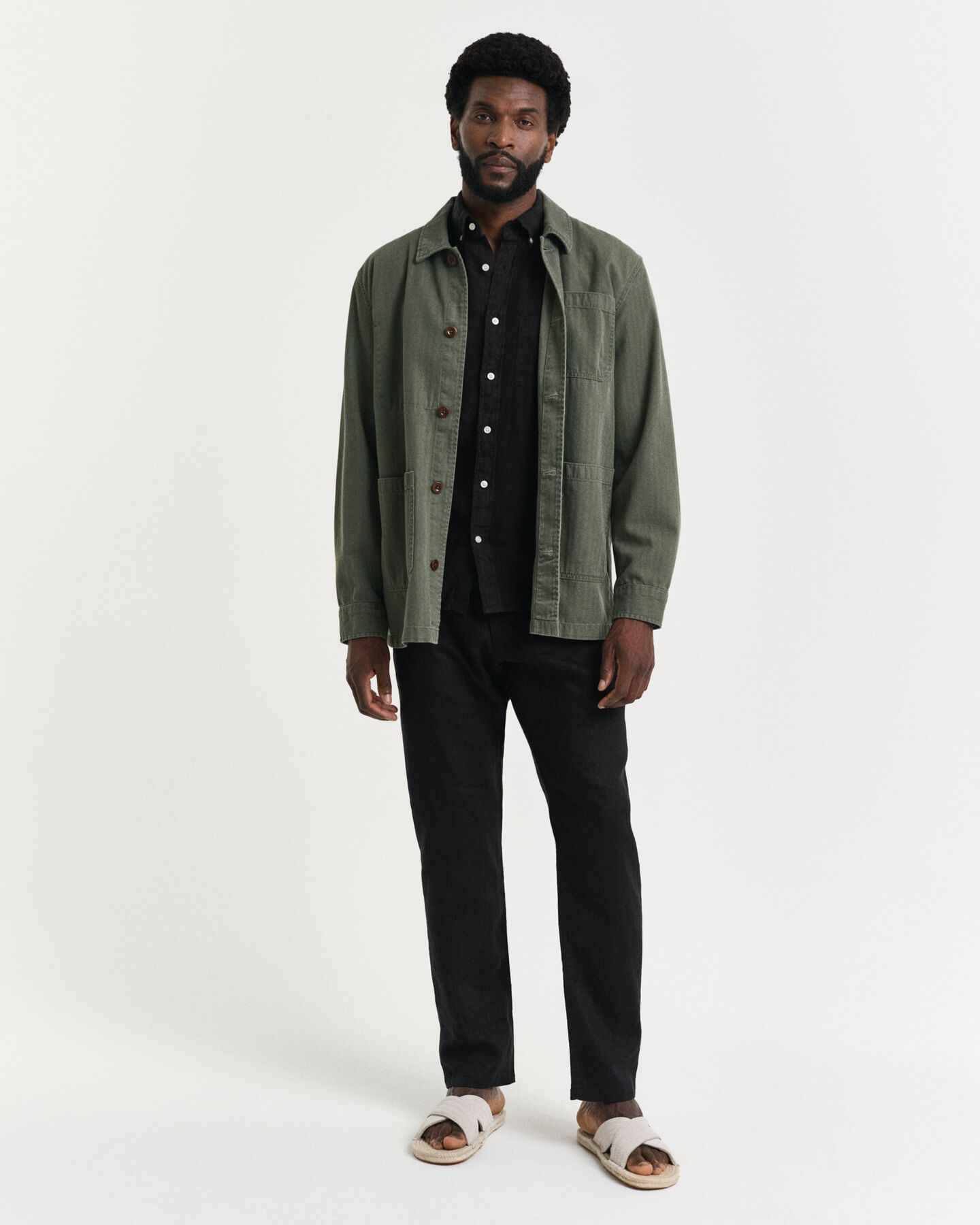 Pantalones Relaxed Fit de lino con cord&oacute;n ajustable