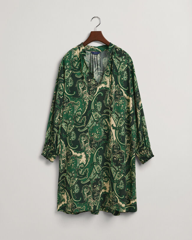 Vestido con cuello recto Paisley