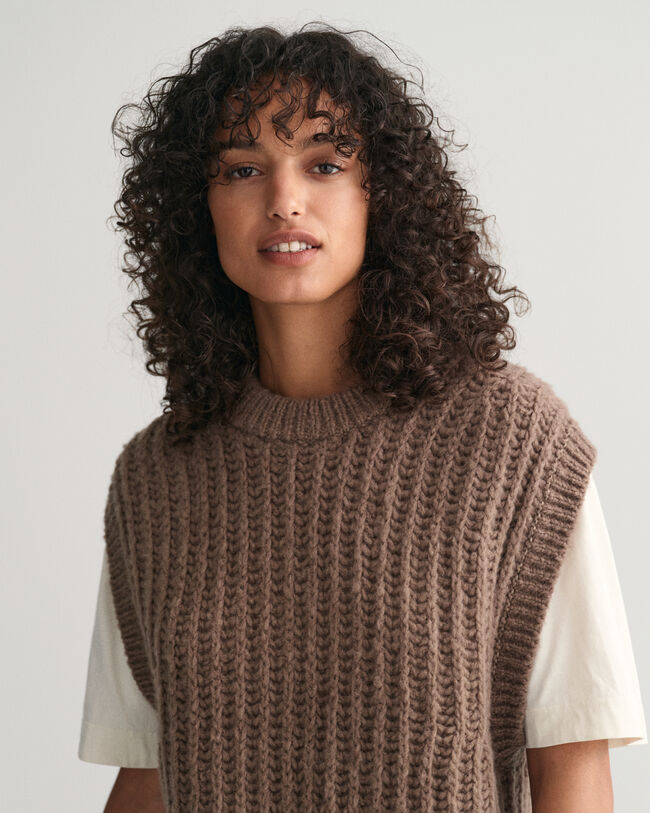 Chaleco de lana acanalada