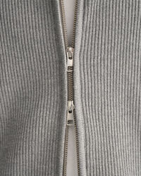 Jersey acanalado con cremallera completa Texture