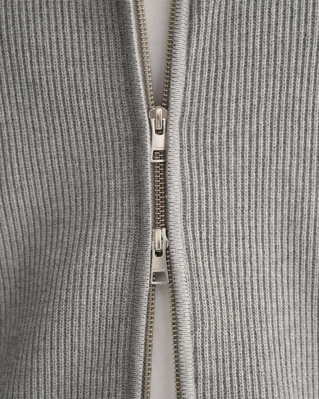 Jersey acanalado con cremallera completa Texture