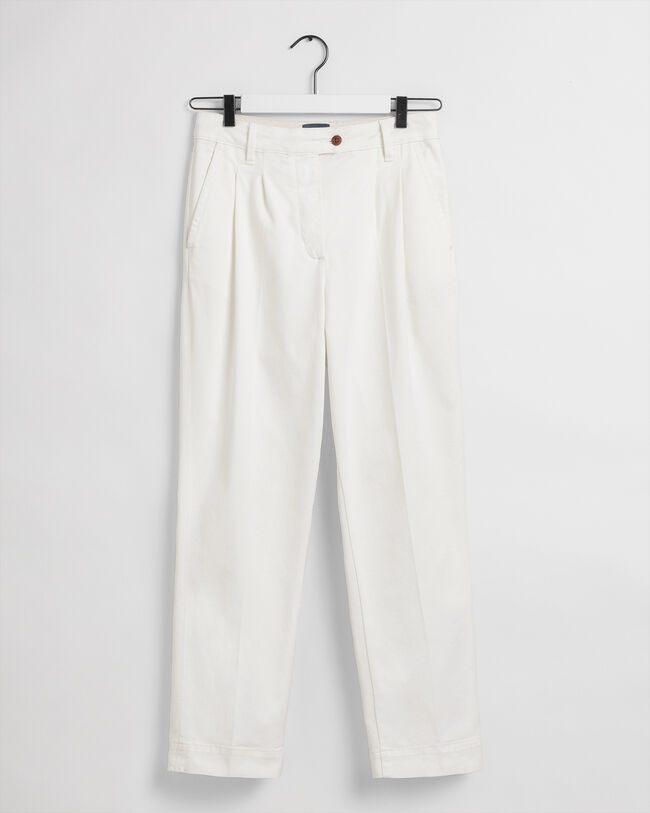 Pantalones chinos de pinzas y talle alto