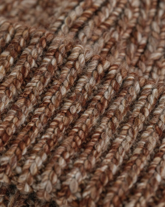 Gorro de lana acanalado y jaspeado