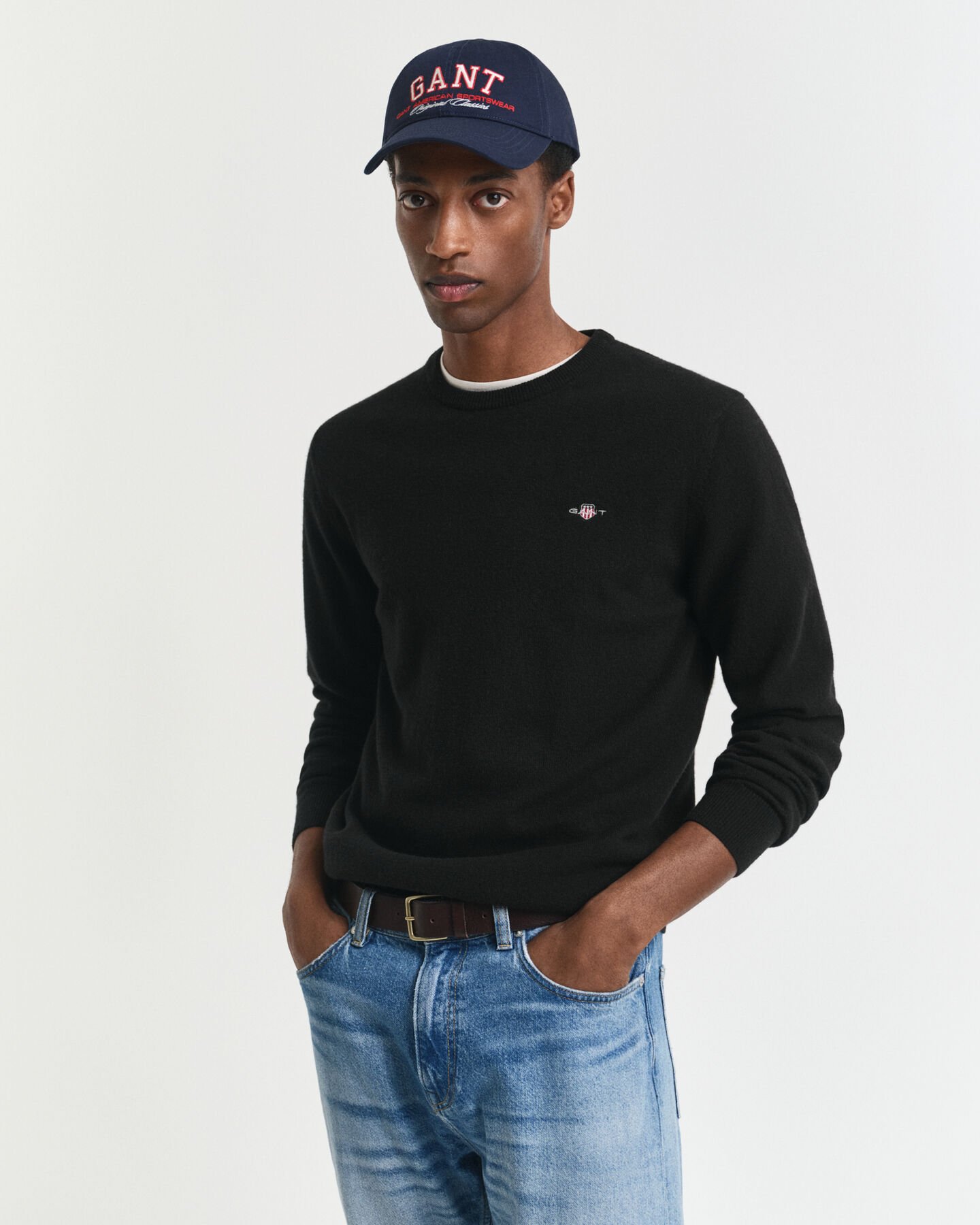 Jersey de cuello redondo en lana de oveja muy fina