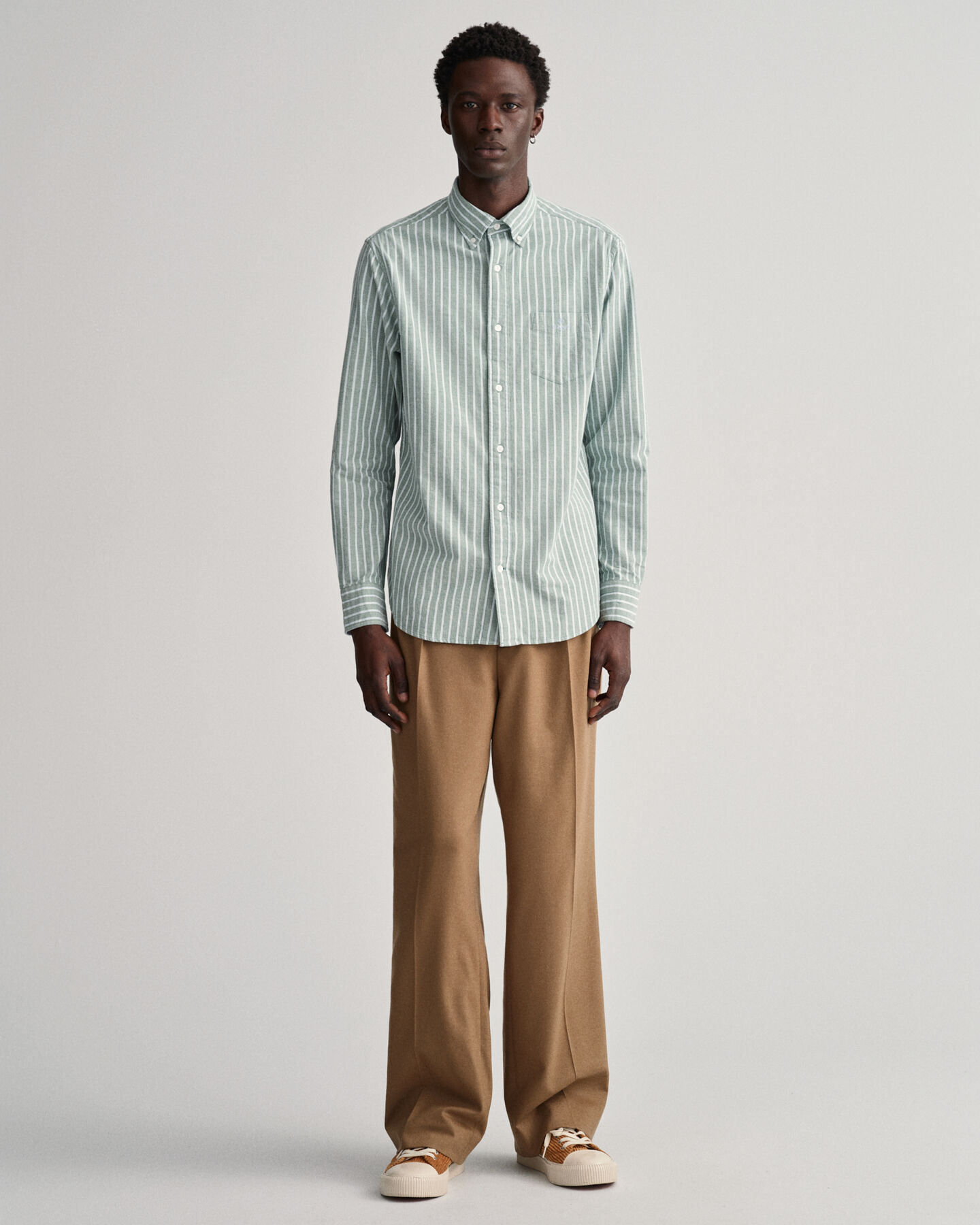 Camisa Oxford Regular Fit ligera a rayas