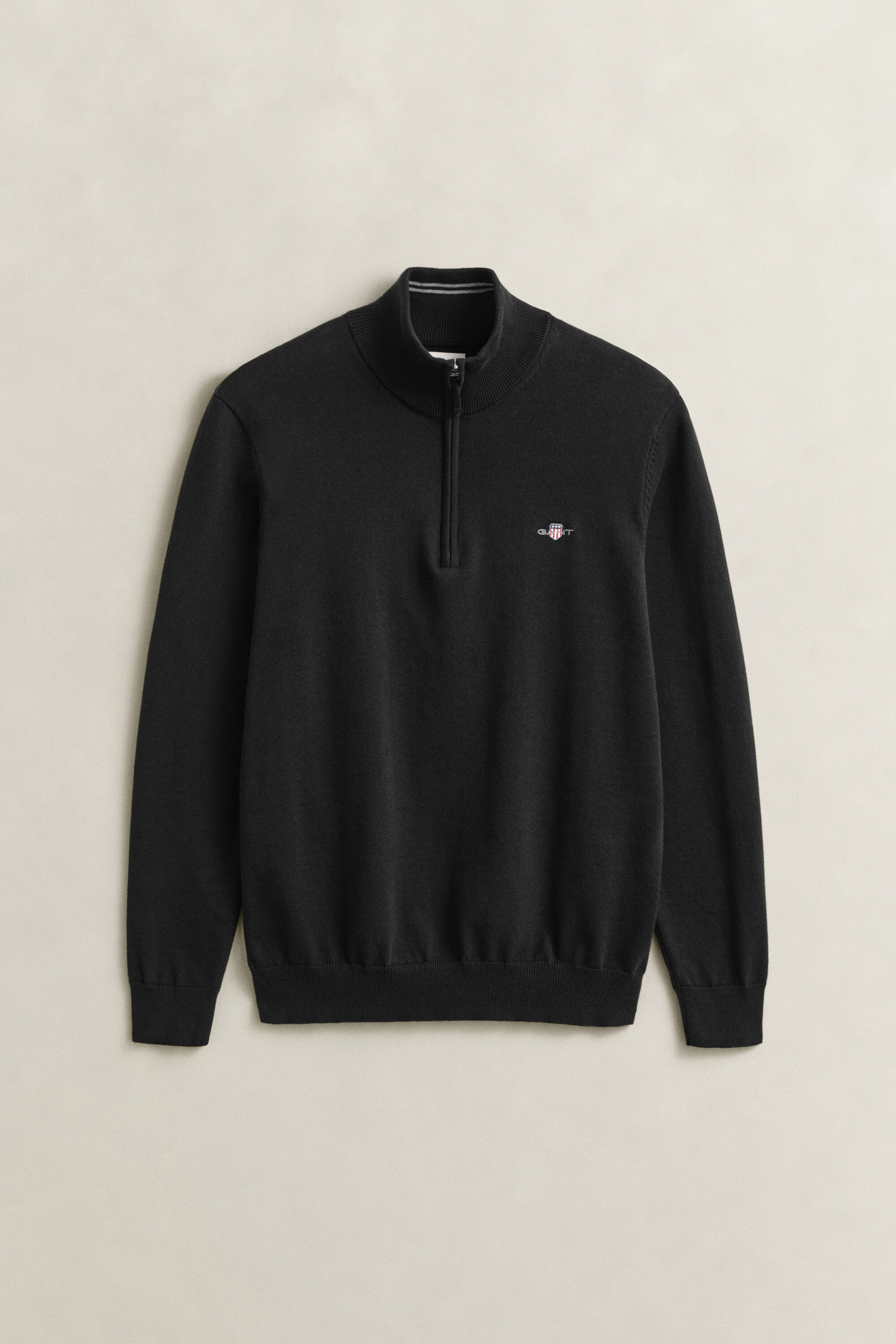 Jersey clásico de algodón con media cremallera