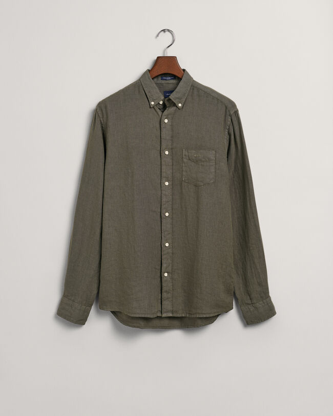 Camisa Regular Fit de lino te&ntilde;ido en prenda