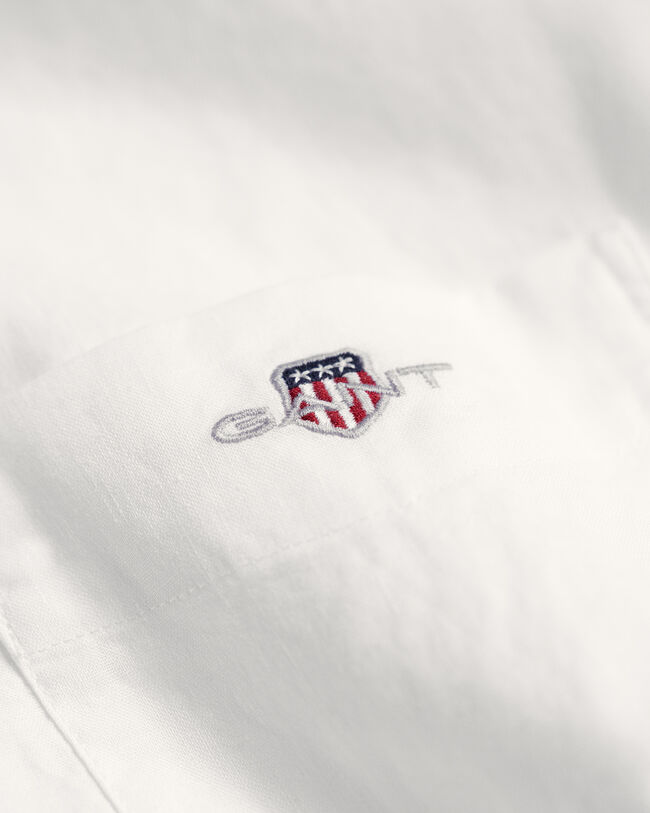 Camisa Regular Fit de manga corta en algod&oacute;n y lino