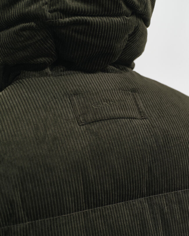 Chaqueta acolchada de plumón con pana