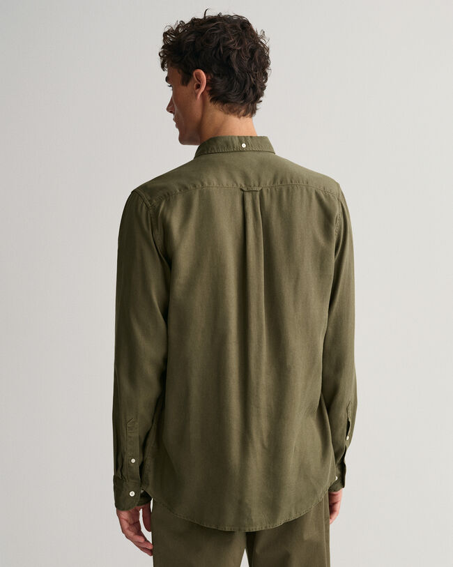 Camisa Regular Fit de lyocell te&ntilde;ida en prenda