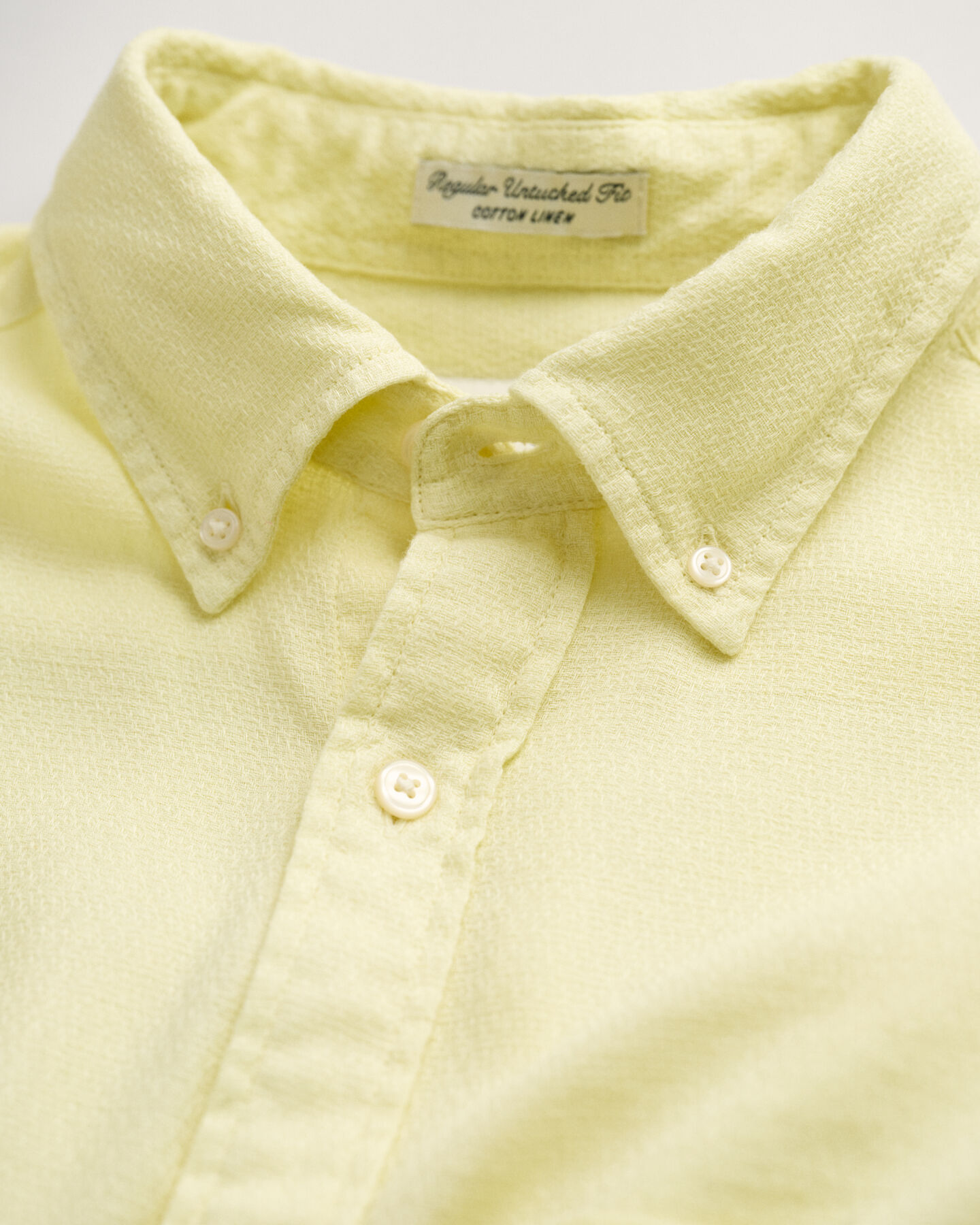 Camisa Regular Fit de algod&oacute;n y lino con textura