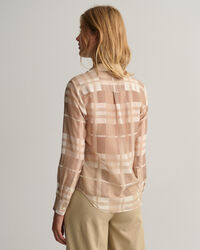 Camisa Regular Fit de seda a cuadros