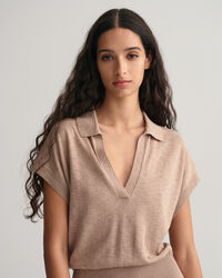 Vestido de mezcla de lino con cuello