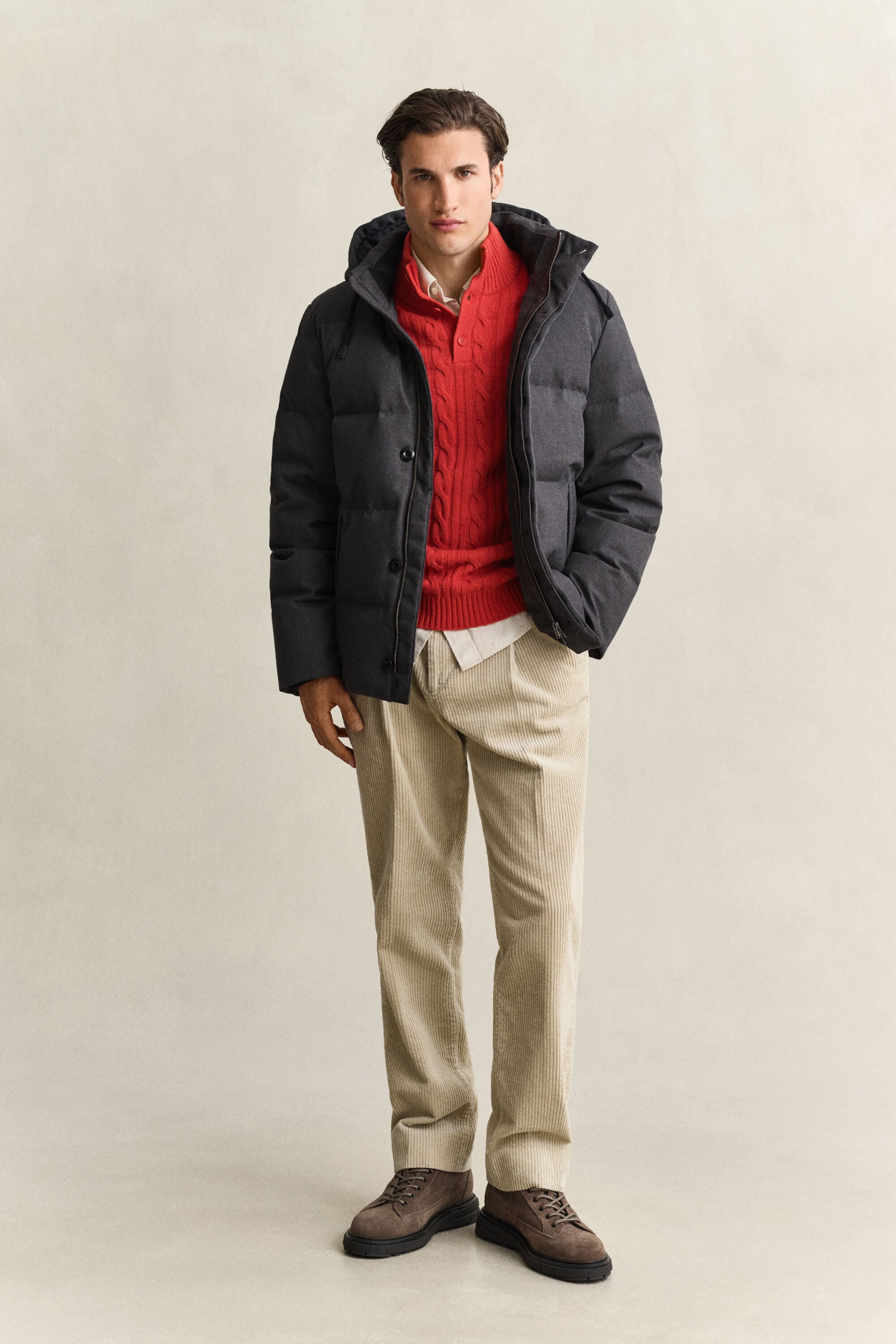 Chaqueta de franela y plumón