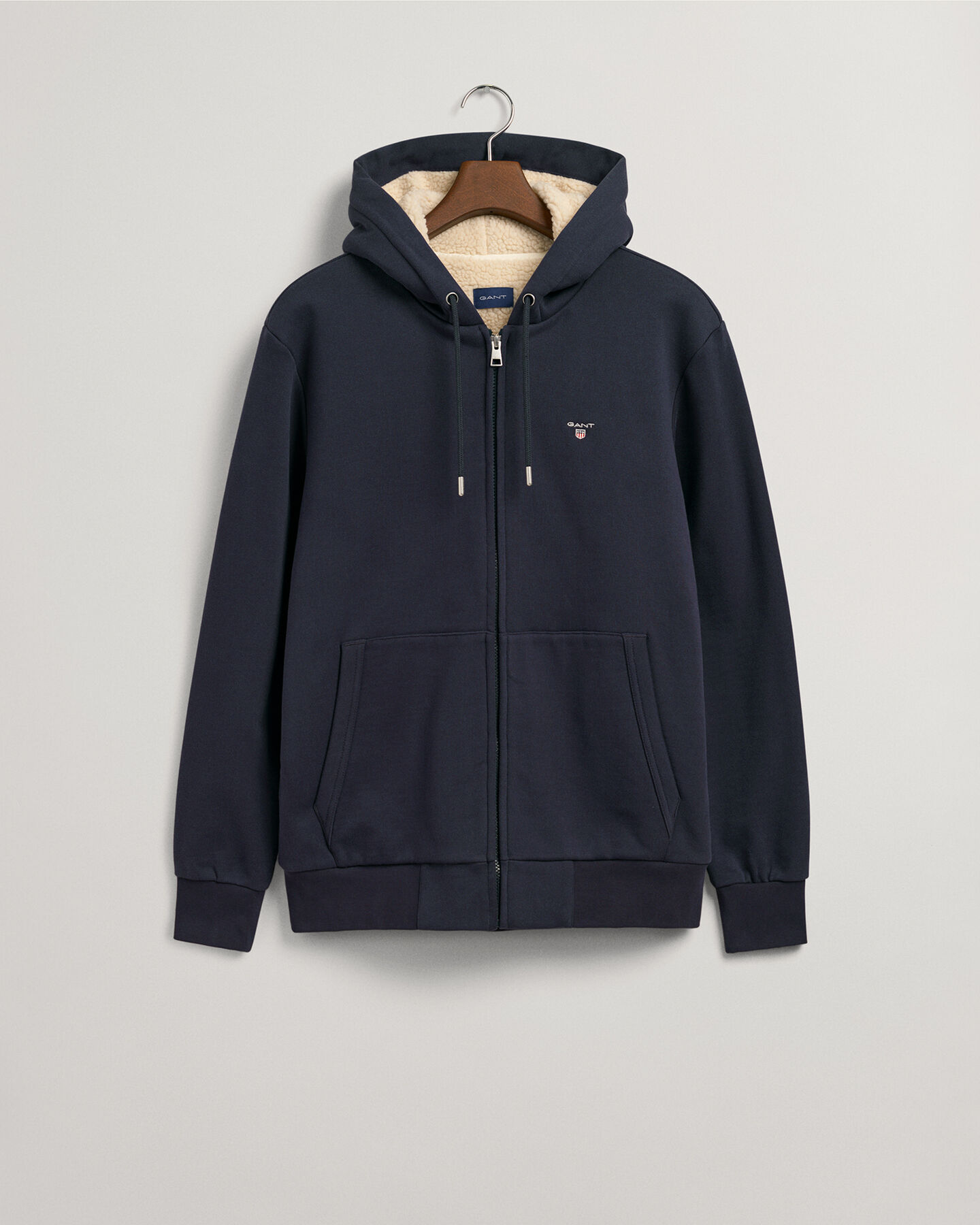 Sudadera de tejido polar sherpa con capucha y cremallera