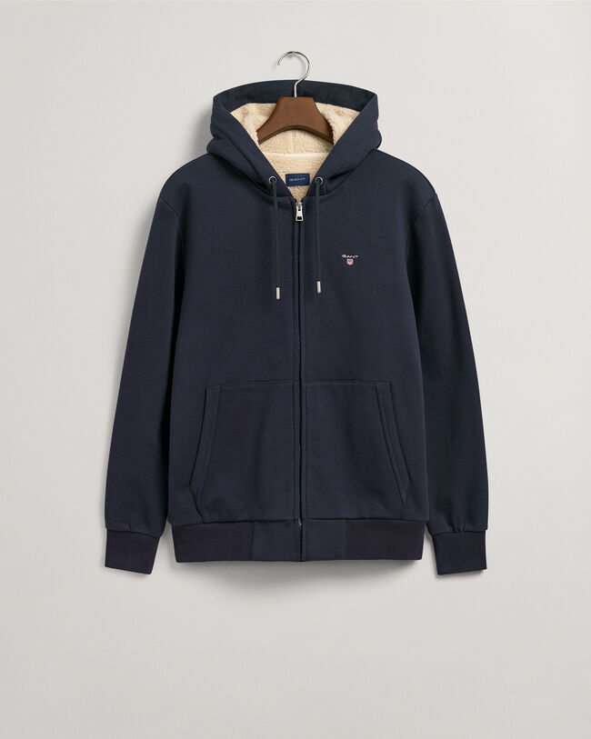 Sudadera de tejido polar sherpa con capucha y cremallera