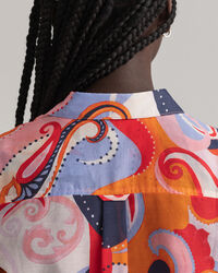 Camisa Regular Fit de seda y algod&oacute;n con estampado de cachemir