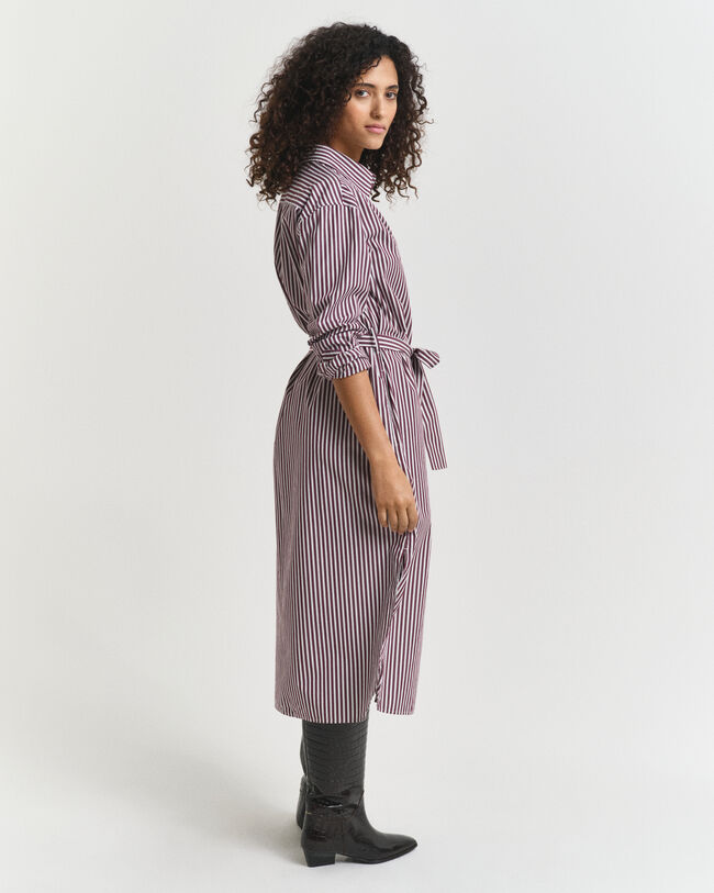 Vestido camisero clásico de popelina con cinturón