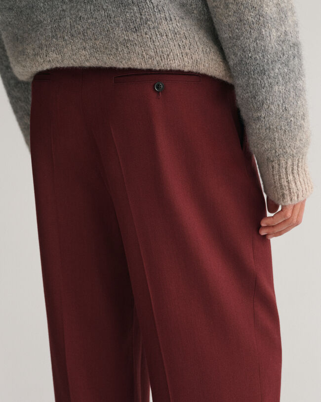 Pantalones de traje en sarga de lana