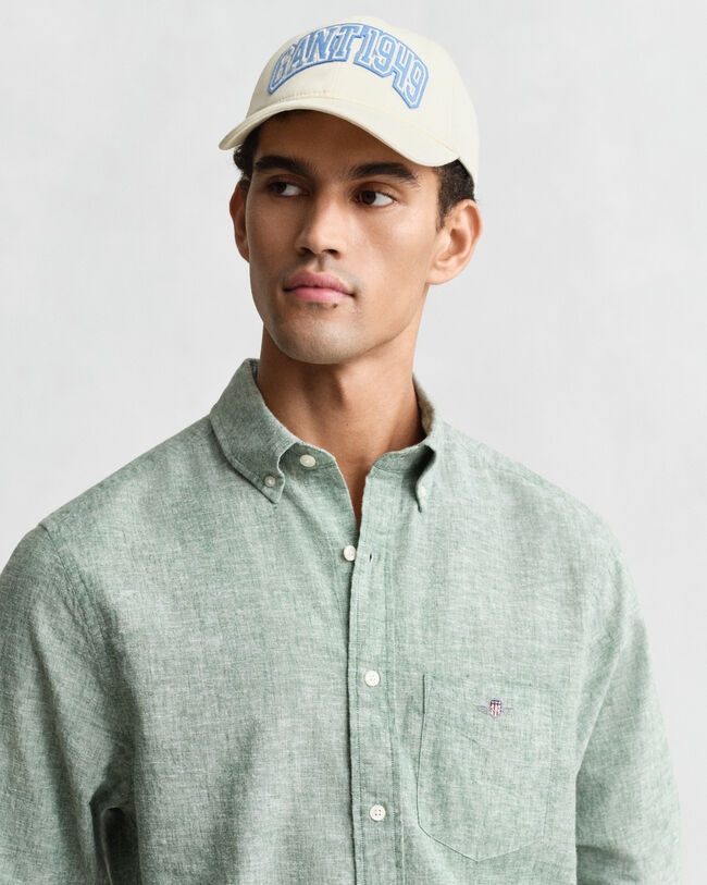 Camisa Regular Fit de algodón y lino