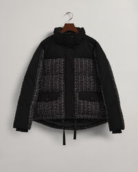 Chaqueta de tweed rellena de plum&oacute;n