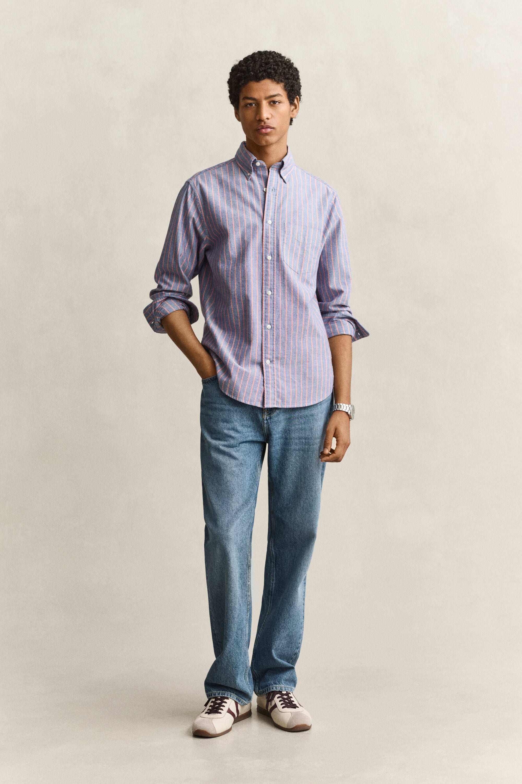 Camisa Oxford clásica a rayas