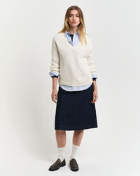 Jersey de cuello de pico con dise&ntilde;o de espiga