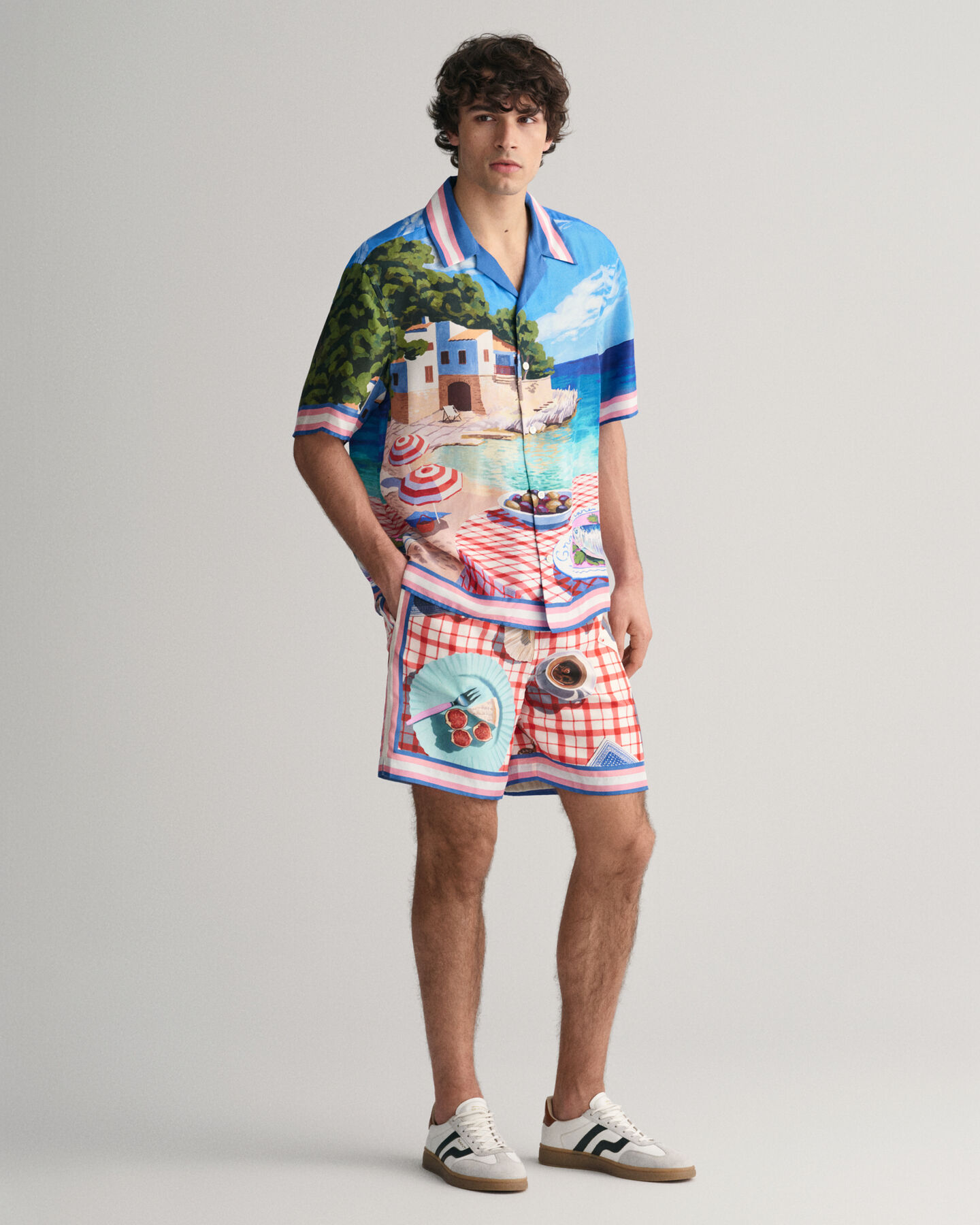 Camisa Relaxed Fit de seda Scenery Print