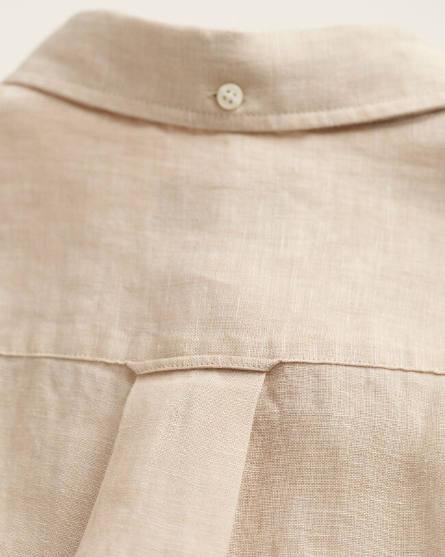 Camisa Regular Fit de manga corta y lino