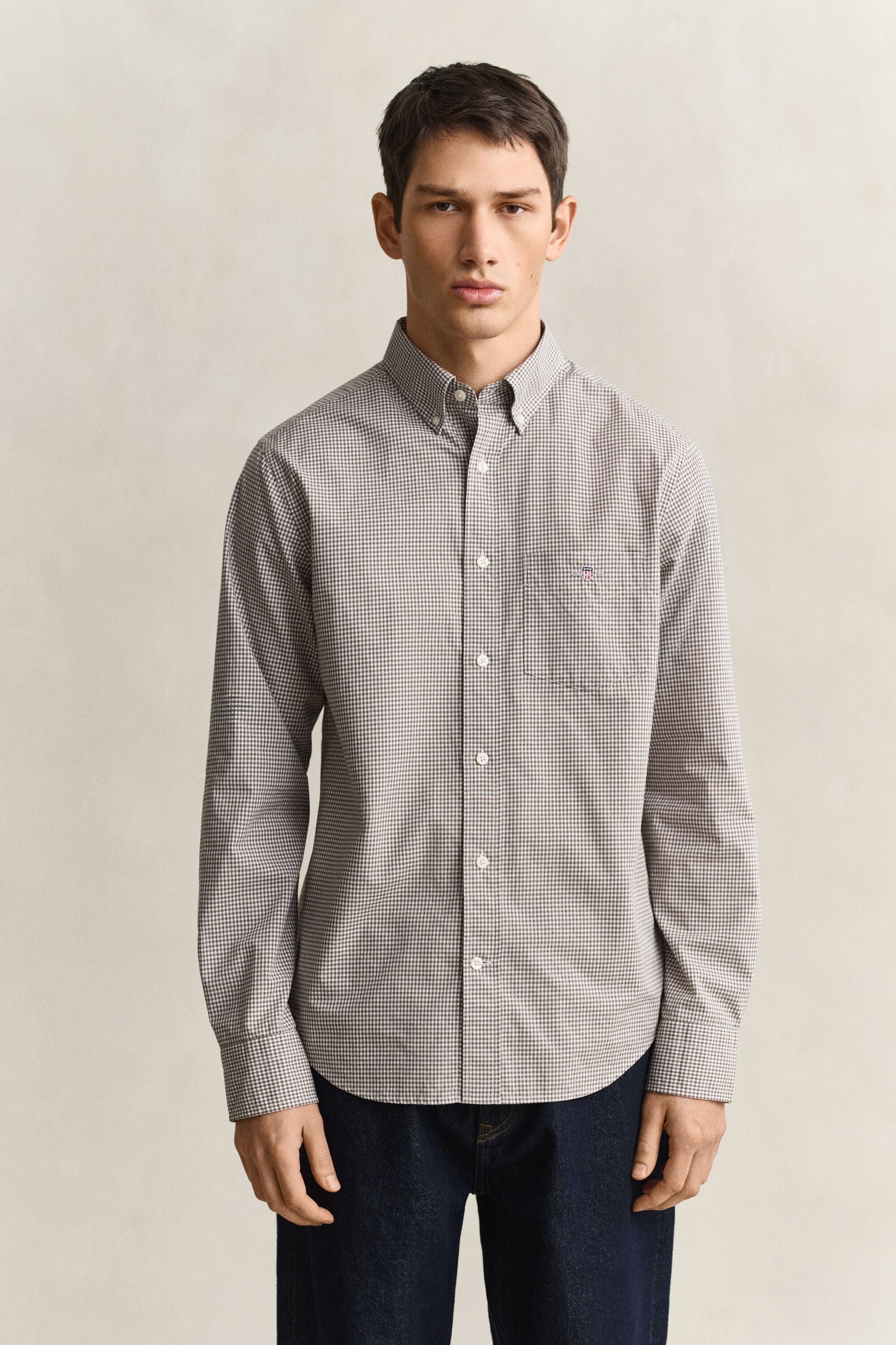 Camisa clásica de popelina de cuadros Vichy
