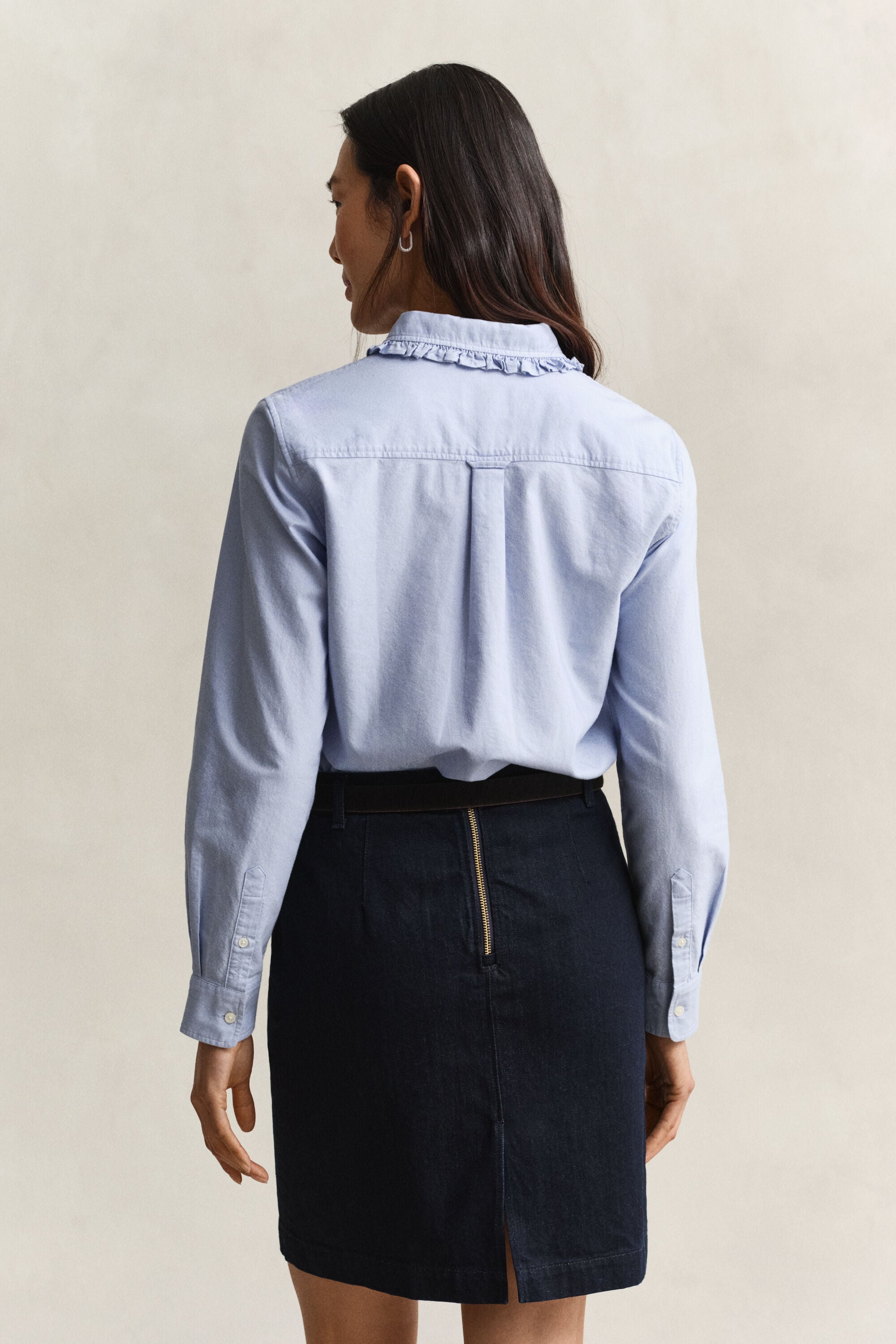 Camisa Oxford clásica con volantes
