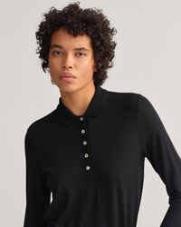 Polo de piqu&eacute; de manga larga Detail Collar