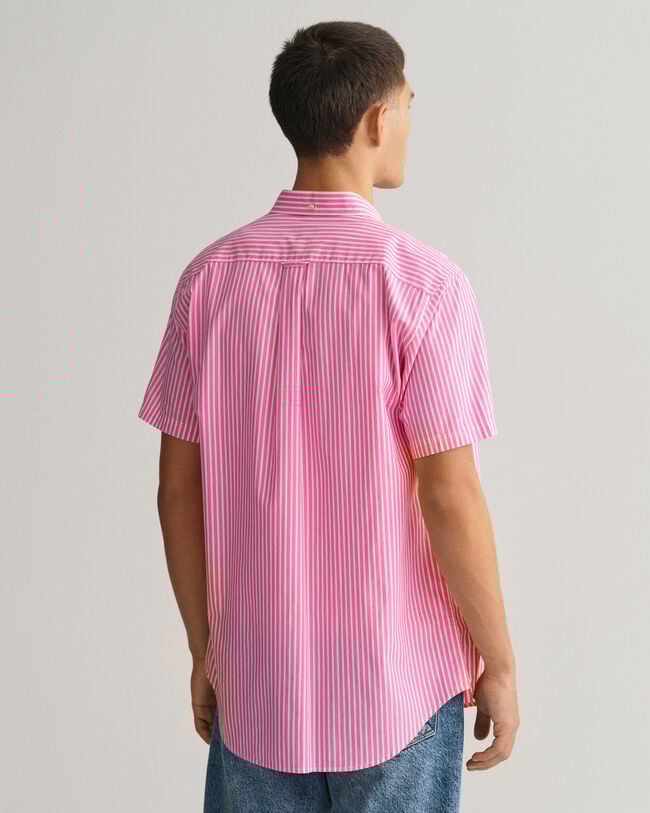 Camisa Regular Fit de manga corta en velarte a rayas