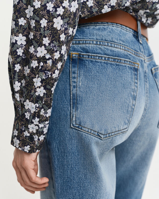 Camisa Regular Fit en gasa de algodón con estampado floral