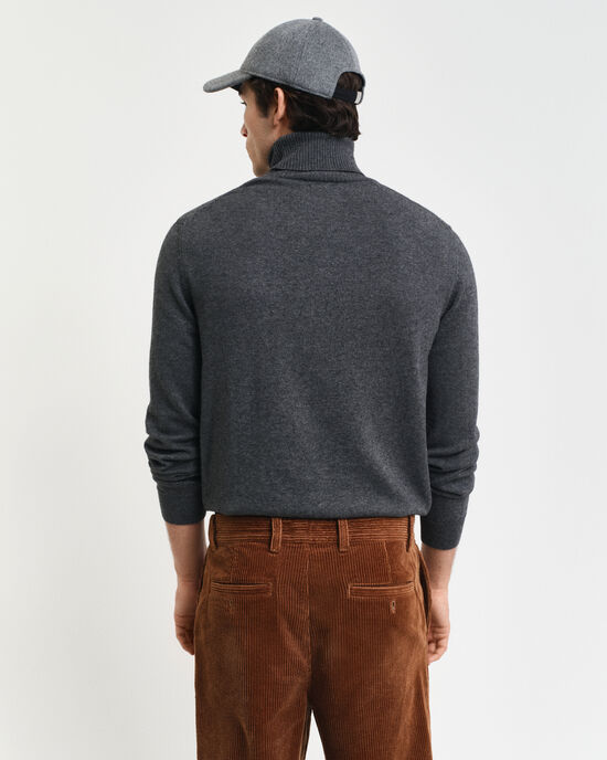 Jersey de algodón y lana con cuello de cisne