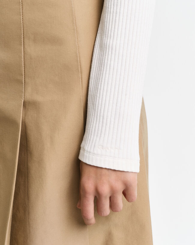 Polo de manga larga acanalado