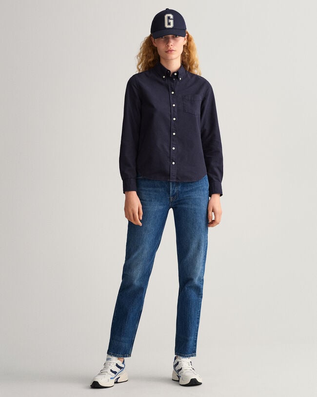 Camisa Oxford Regular Fit te&ntilde;ida en prenda