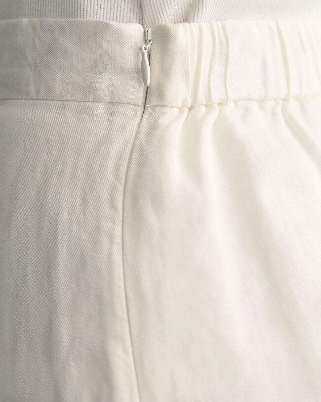 Falda midi en mezcla de lino