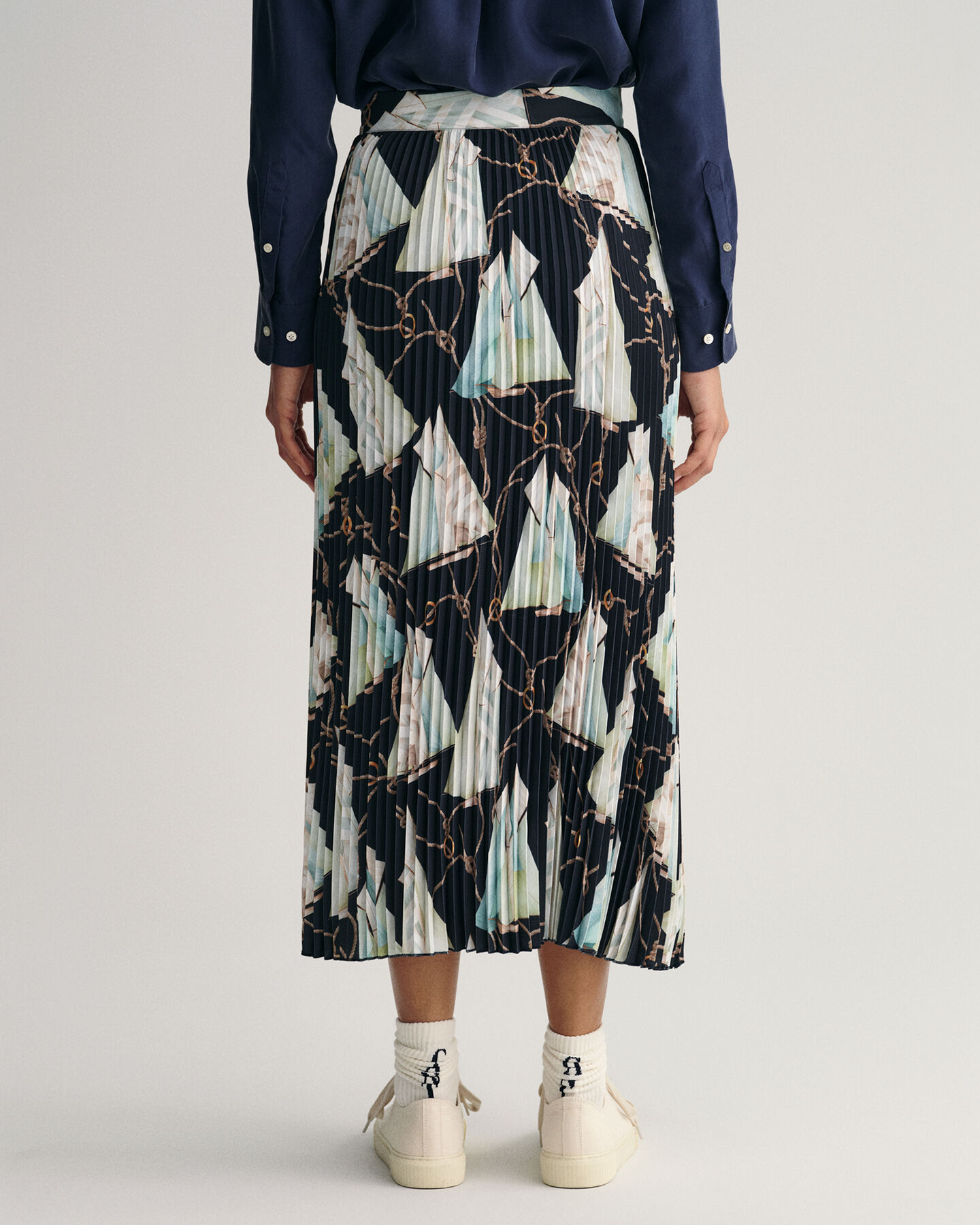 Falda plisada con estampado Sailing