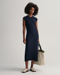 Vestido sin mangas de cuello redondo y punto acanalado