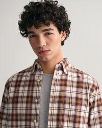 Camisa Oxford Regular Fit cepillada a cuadros