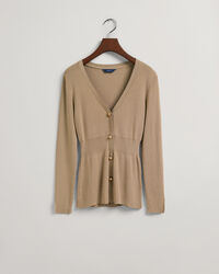 Top tipo cárdigan acanalado