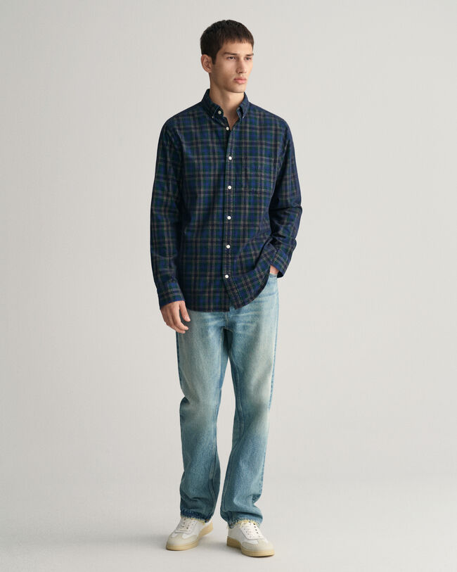 Camisa Regular Fit de pana a cuadros