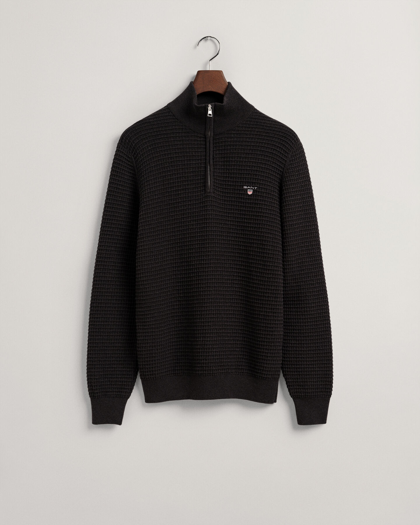 Jersey de algod&oacute;n Texture con media cremallera