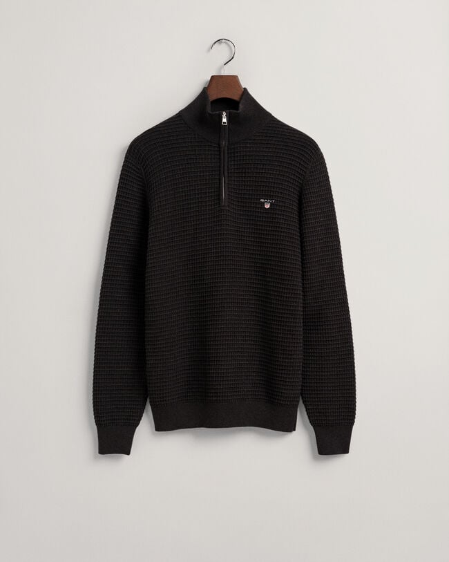 Jersey de algod&oacute;n Texture con media cremallera